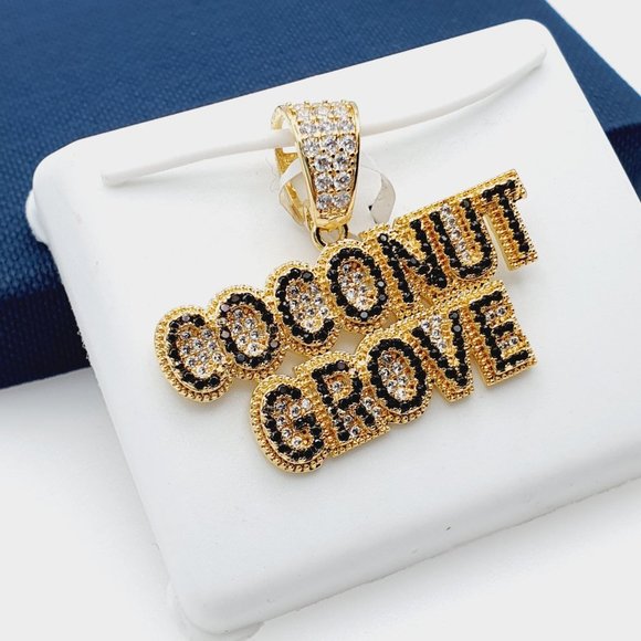 14K Gold Plated Cubic Zircon Pendant, INUS1BR248 - Picture 3 of 9